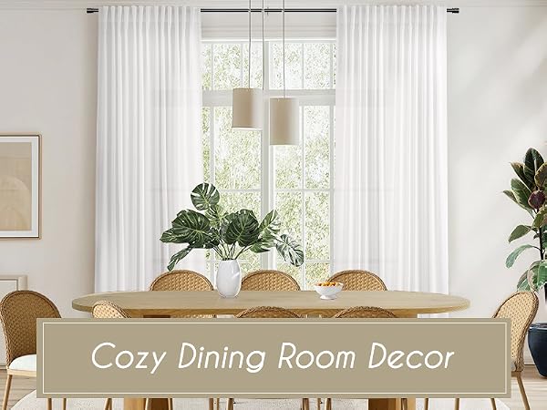 white dining room curtains
