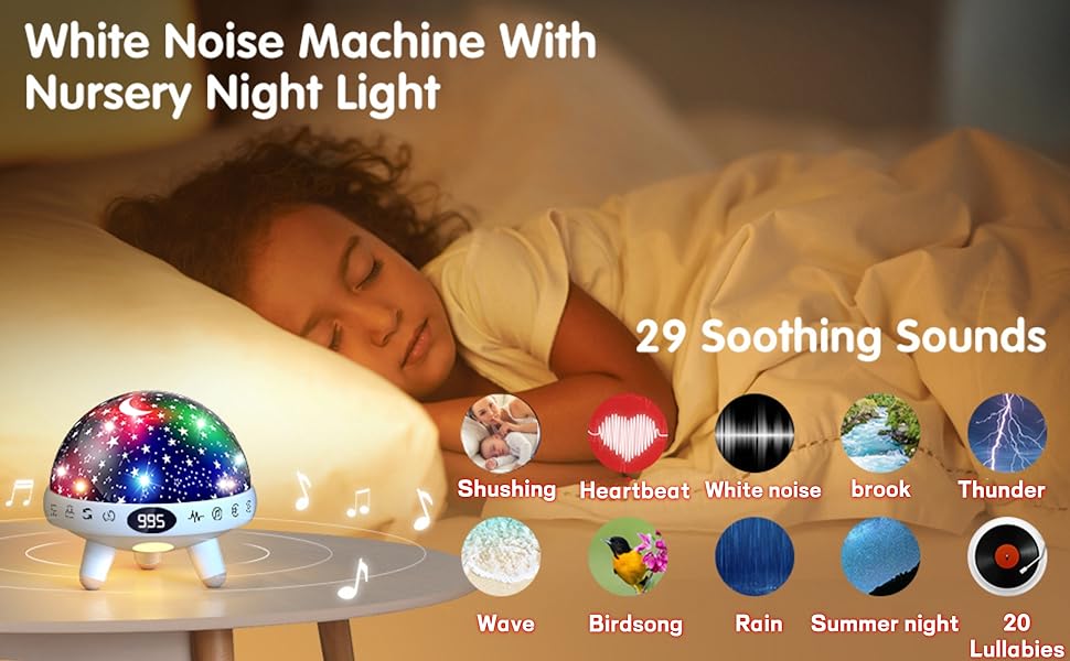 star projector night light kids baby white noise machine