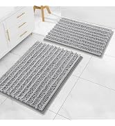 Arotive Luxury Chenille Bathroom Rugs Set 2 Piece, Extra Soft Absorbent Shaggy Bath Rugs, Non-Sli...