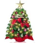 Komzon Mini Christmas Tree, Small Christmas Little Tree, Table top Tree 20”,Miniature Pine Artifi...