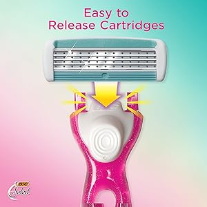 BIC Soleil Bella Click Women's 4-Blade Disposable Razor Easy Release Cartridge