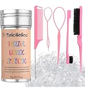 Hair Wax Stick Accessories, 500 PCS Clear Hair Elastics for Kids Women, 3 Pcs Hair Brush for Girl...