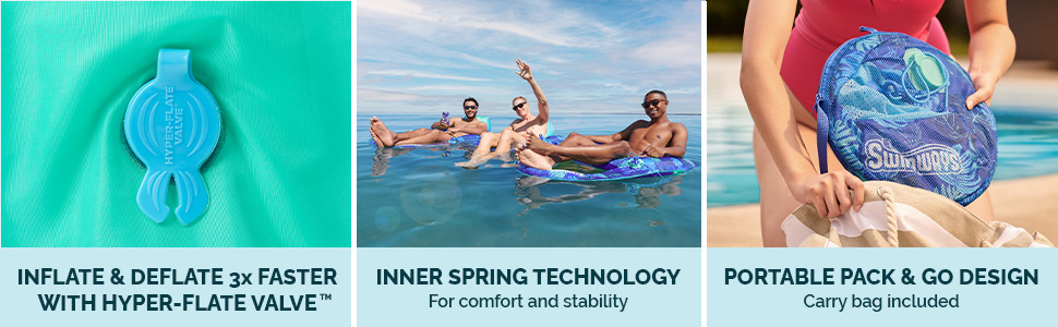 Spring Float Premium Adult and Teen Pool Float by SwimWays for Ultimate Summer Fun and Relaxation