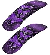 doginthehole Purple Butterfly Computer Chair Armrest Pads Covers 2Pcs Office Removable Arm Rest C...