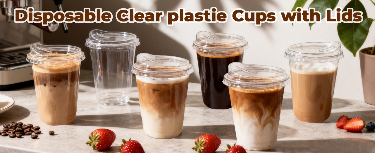 16 oz Iced Coffee Cups With Lids