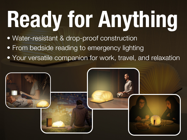 Versatile Book Light - Water-Resistant, Drop-Proof for Any Adventure