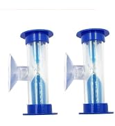 2Pcs Blue Toothbrush Timer for 2mins Sand Clock Timer 2 Minute Sand Timer, Plastic Suction Cup Ho...