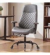NEO Chair Ergonomic Leather Office Desk Chair with Adjustable Armrests High Back Lumbar Support S...