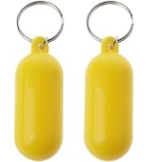 WNHNO 2-Pack Floating Keychains for Water Sports - High-Visibility Yellow Buoyant Key Rings with ...