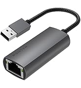 WALNEW USB 3.0 Ethernet Adapter, 1000Mbps Gigabit USB LAN Network Adapter, USBA Male to RJ45 Fema...