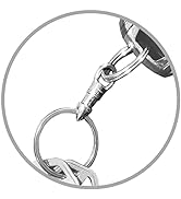 KeySmart KeyConnect Mini Carabiner Clip with Swivel Clasp Lobster Hook - Stainless Steel Small Lo...