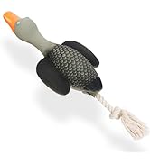 SCHITEC Squeaky Rope Dog Toys, Latex Rubber Squeak Duck Tug of War Toy, Interactive Play Puppy St...