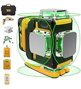 Laser Level 360 Self Leveling,DEGLASERS 4x360 Green Laser Level with 12V Rechargeable Battery(40 ...