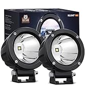 Nilight Motorcycle Led Pods 2PCS 3Inch Spot Round Led Offroad Fog Light 1065LM Built-in EMC Drivi...