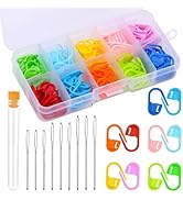 Mayboos 120pcs Stitch Markers for Knitting and Crochet, Plastic Crochet Stitch Markers Locking Cl...