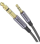 MOSWAG 6.35mm Male to 3.5mm Male TRS Stereo Audio Cable 3.28FT/1Meter with Zinc Alloy Housing and...