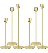Ohtomber Gold Taper Candle Holders - 6PCS Candlestick Holders, Candle Sticks Holder Decor for Pil...