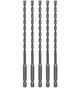 Sabre Tools 3/16 Inch x 6 Inch Masonry Drill Bit, Carbide Tipped 5-Pack for Concrete, Brick, Ston...