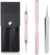 SGNEKOO Professional Facial Extraction Tool Kit, Titanium Alloy Double-Ended Pimple Popper and Bl...