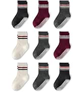 Bearbay Baby Toddler Essentials Non-Slip Crew Socks for Unisex Boys Girls | Full-Sole Silicone Gr...
