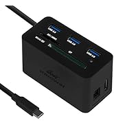 Kingwin USB HUB Adapter w/Memory Card Reader Writer & USB 3.0 HUB - Thunderbolt 3 Supports High S...