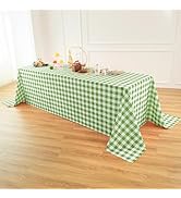 Essifunia Classic Gingham Buffalo Tablecloth Fabric - Oblong 90x132 Inch Water Proof Checkered Ta...