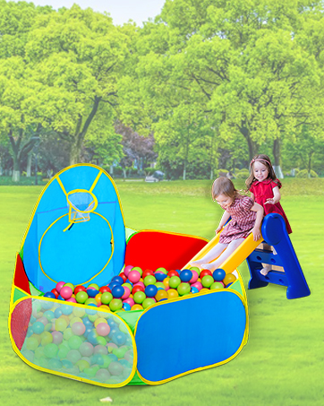 ball pit with basketball hoop