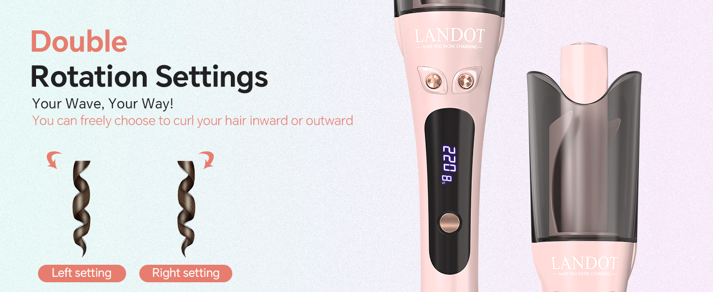 Automatic Rotating Curling Iron in Pink - Perfect Self Curling Iron