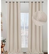 100% Blackout Curtains 84 Inches Long,Linen Blackout Curtains 84 Inch Length 2 Panels Set,Thermal...