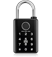 Mrandou Fingerprint Padlock with Key Backup, 5 Unlock Ways Smart Combination Gate Lock with IC Ca...