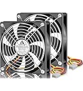 GDSTIME 2 Pack 120mm Case Fan 3 Pin, 12V DC Brushless Computer Cooling Fans 120x120x25mm for PC C...