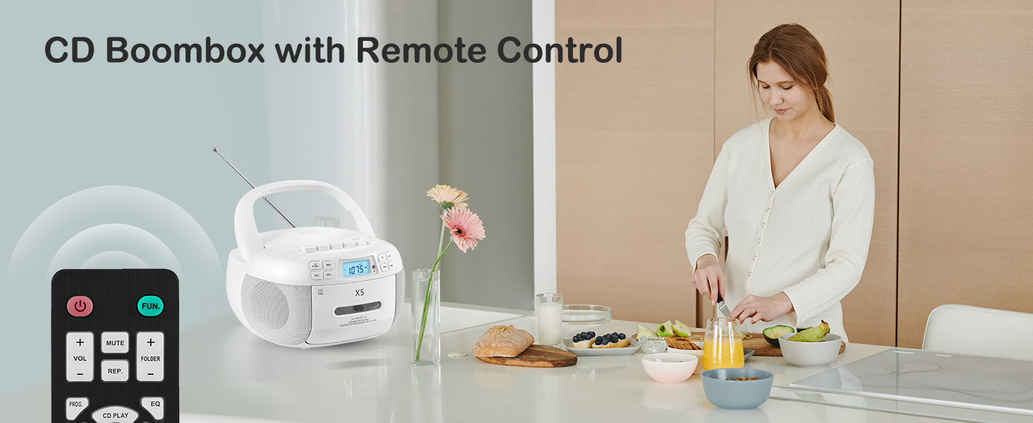 CD Boombox with Remote Control