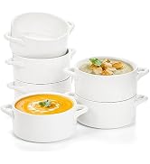 SOUJOY 6 Pack French Onion Soup Bowls, 22Oz Porcelain Serving Soup Bowls with Handles, Oven Safe ...