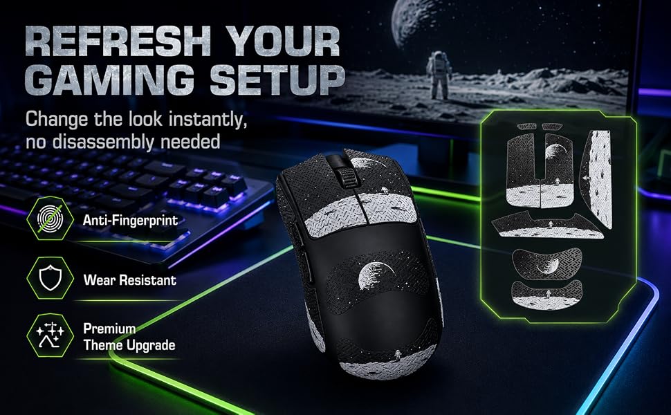 uconsmimo Mouse Grip Tape Sticker for Viper V4 Pro Earth Pattern