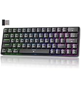 TMKB T63 Gaming Keyboard, 60% Wireless Mechanical Keyboard with Bluetooth/2.4G/Type-C, Compact 63...