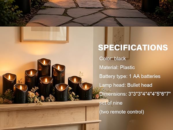 fireplace candles led pillar candles