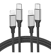 USB C to Lightning Cable 3ft, MFi Certified iPhone Type C Charger Cable 2Pack Nylon Braided Fast ...