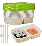 DTFMZOV 8 Pack 35 oz Meal Prep Containers 2 Compartment To Go Containers with Lids Disposable Pap...