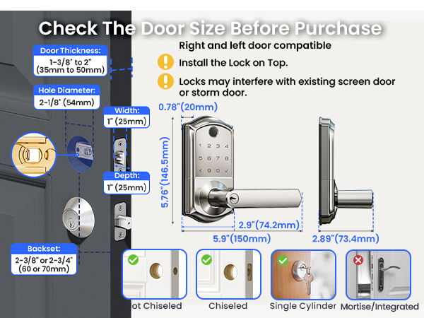 lock size
