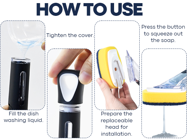 scrub brush with soap dispenser