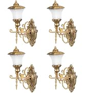 DOITOOL 4Pcs Dollhouse Wall Light Mini Vintage Dollhouse Wall Sconce Lights Decorative Miniature ...