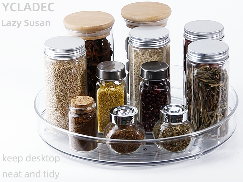 1 tier lazy susan turntable spice kitchen organizer
