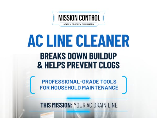 AC line cleaner clears condensate drain line clogs and helps prevent overflow and water damage