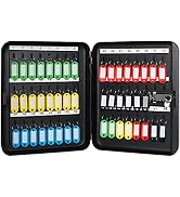 Decaller Large Key Box with Combination Lock, Key Cabinet Wall Mount Lock Box with 48 Hooks, 11 4...