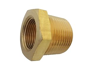 TL TOOLEGIN 1/2" NPT Male x 1/4" Female Brass Bushing Reducer Reducing Pipe Adapter Fitting1200 PSI