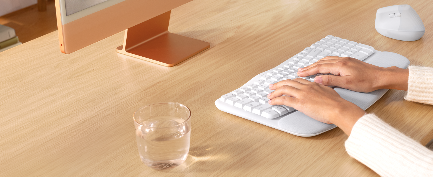 Logitech Wave Keys for Mac Wireless Ergonomic Keyboard with Cushioned Palm Rest