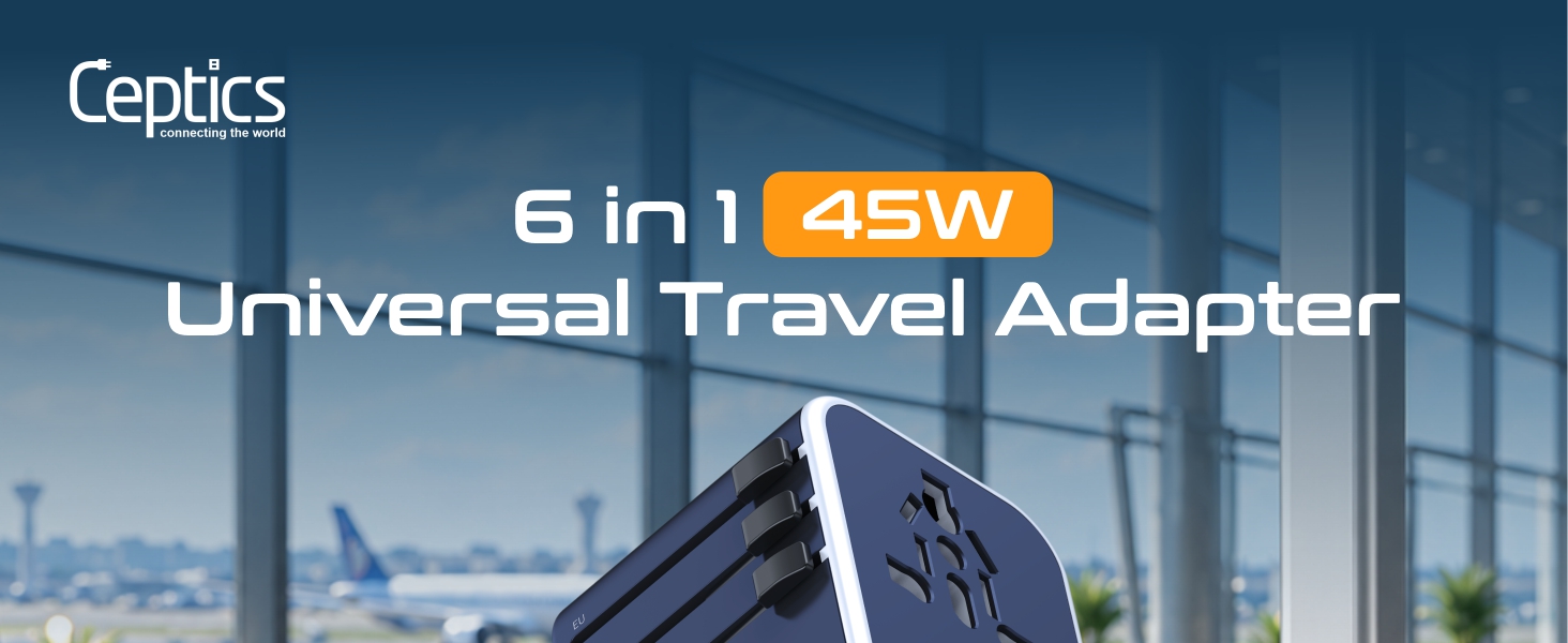 universal travel adapter, international power adapter