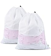 OTraki Fine Mesh Laundry Bag 24 x 20 Inch Drawstring Laundry Mesh Bags Delicates 2 Pack Dirty Clo...