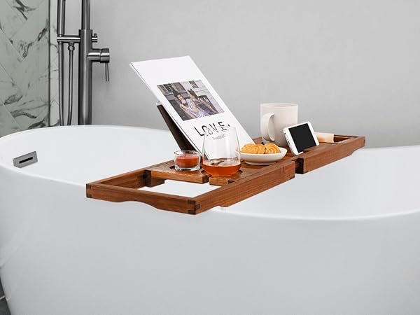 teak bathtub tray