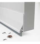 Door Draft Stopper with Brush, 39" Door Sweep for Bottom of Door, Self Adhesive Weather Stripping...